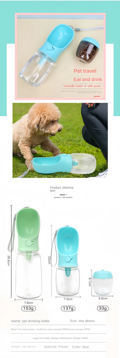 Pet Dog Water Bottle Portable Food Grade Material Dog Cat Travel Pet Water Cup Bottle with Food Dispenser Puppy Water Bottle