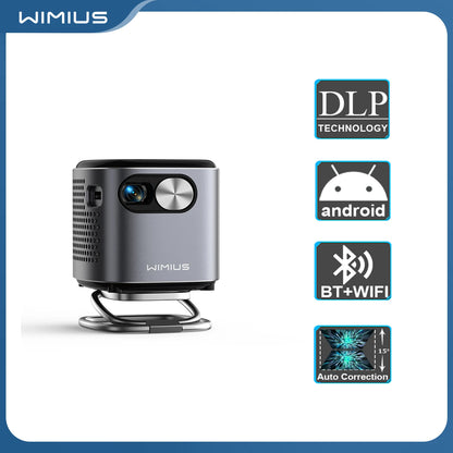 Wimius DLP projector Support 1080P Full HD Smart Android WIFI Video Outdoor LED Mini Portable Pocket Projector with Battery