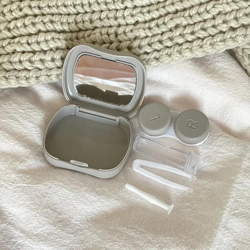 Mini Boîte de Rangement pour Lentilles de Contact avec Miroir