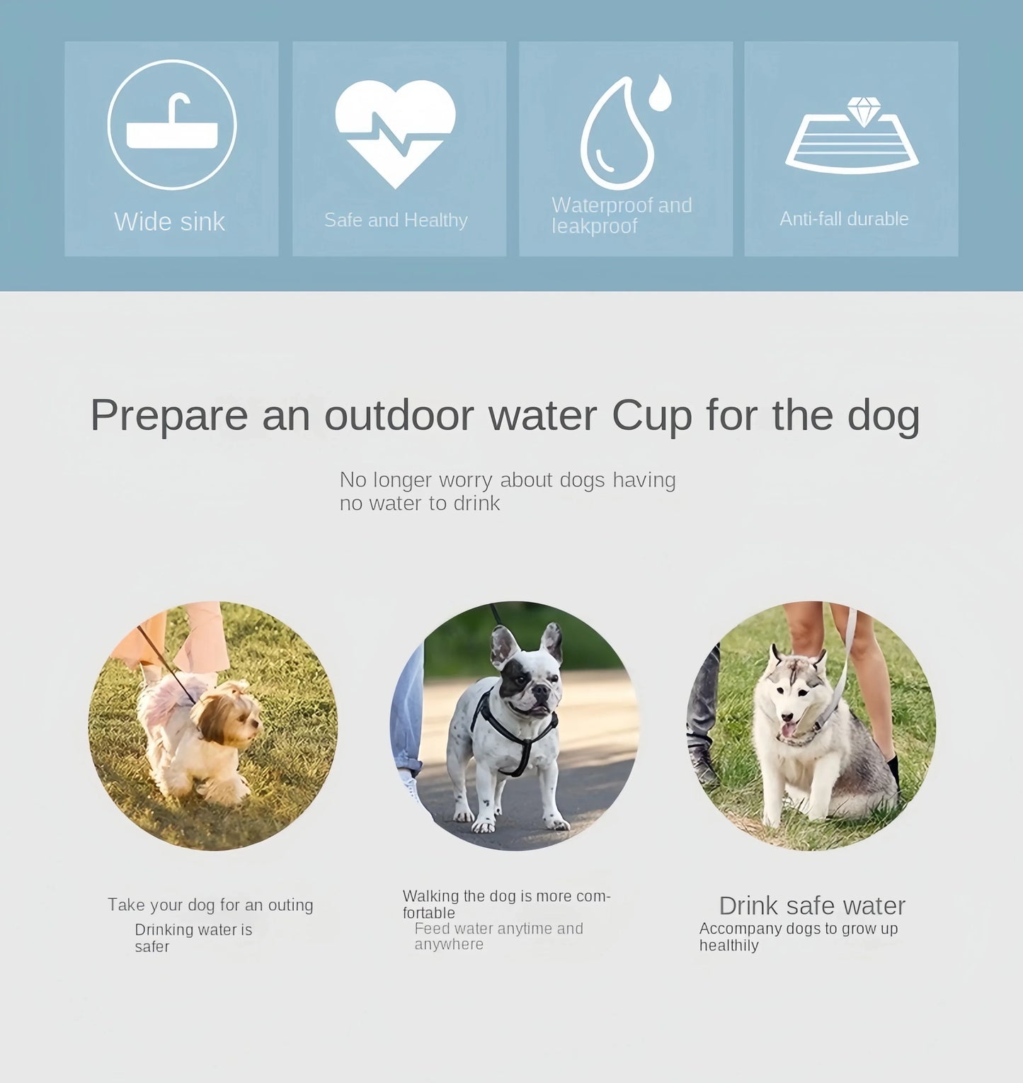 Pet Dog Water Bottle Portable Food Grade Material Dog Cat Travel Pet Water Cup Bottle with Food Dispenser Puppy Water Bottle