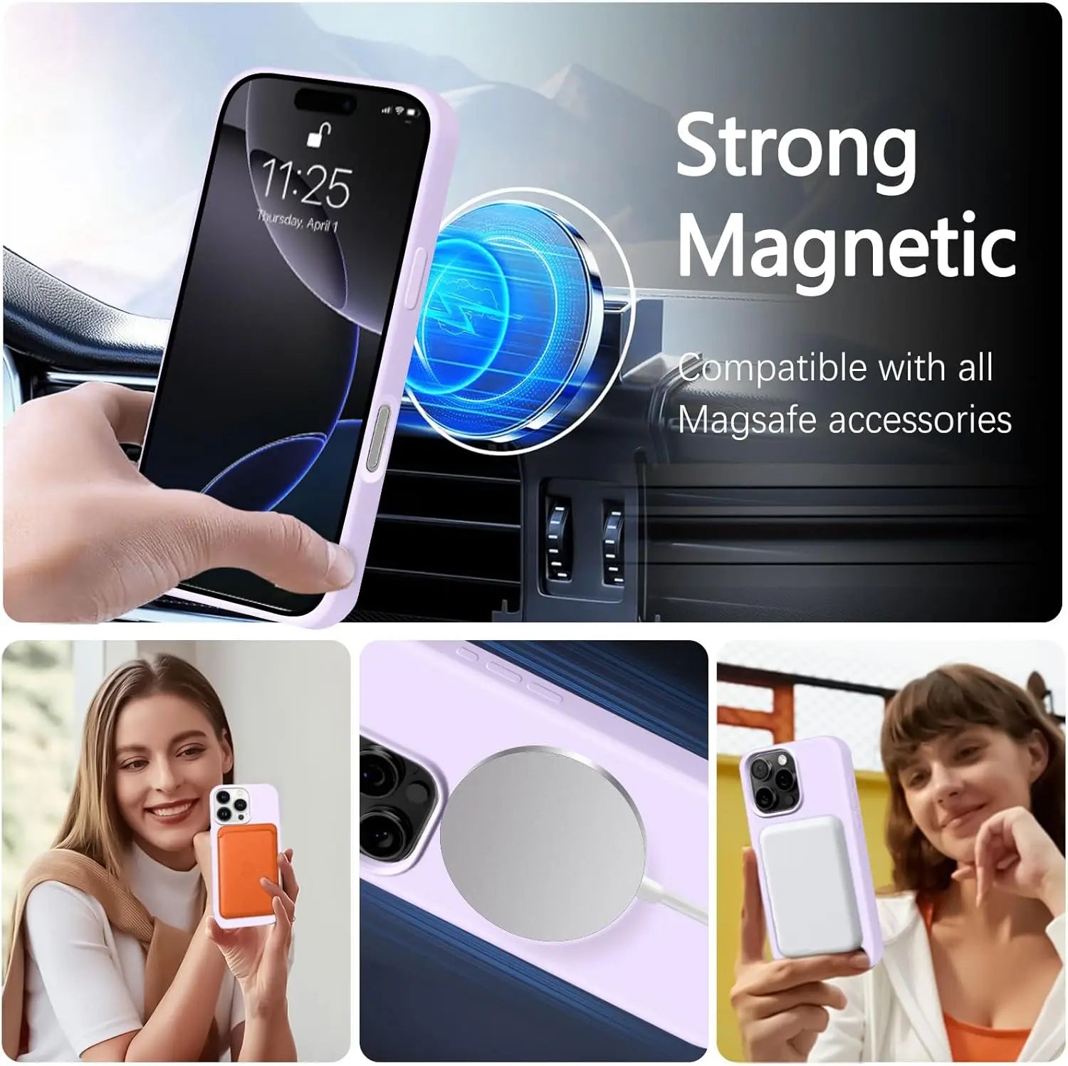 Magnetic Phone Case For iPhone 15 16 Plus Pro Max Silicone Official Lanyard Magsafe Strap Protector Soft Cover
