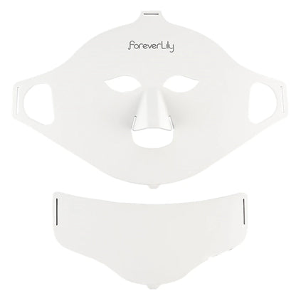 Foreverlily-Masque facial LED en silicone pour le visage et le cou, 7 couleurs, lumière LED, photon rouge, thérapie par la lumière 3D, masque facial flexible, soins de la peau anti-acné