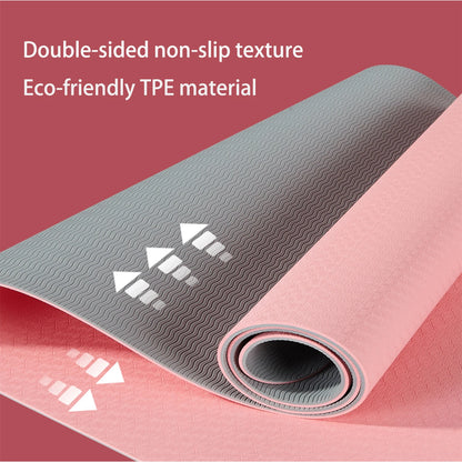 TPE yoga mat, Eco Fitness mat with strap, Professional yoga mat, Women's non-slip home training mat, Pilates