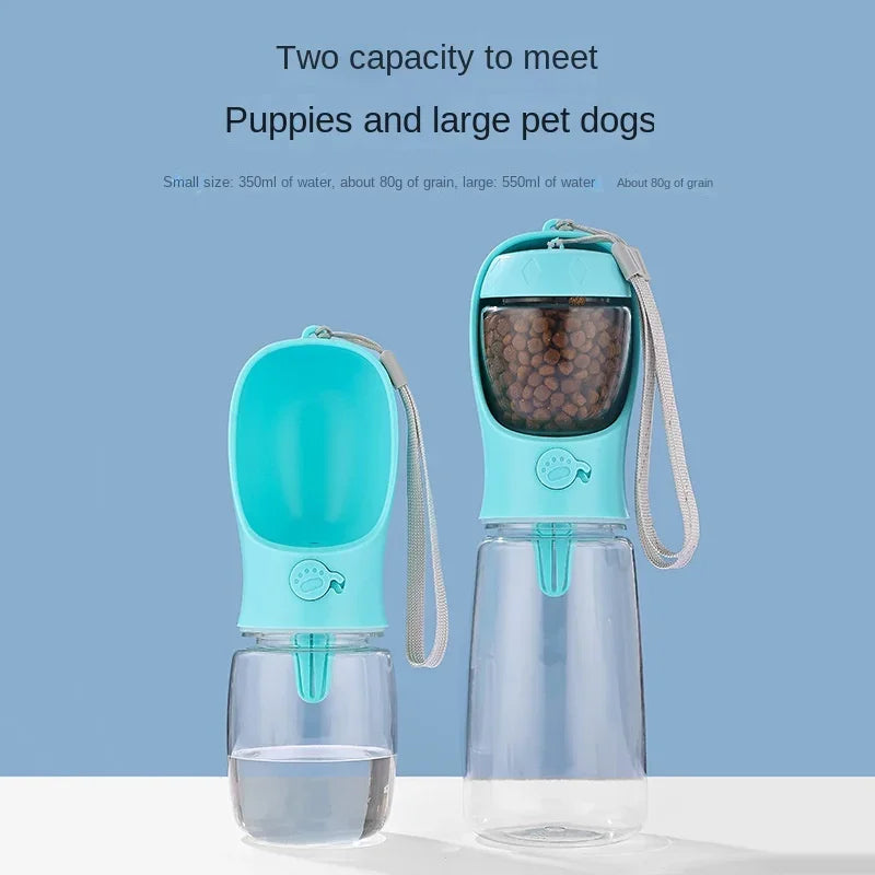 Pet Dog Water Bottle Portable Food Grade Material Dog Cat Travel Pet Water Cup Bottle with Food Dispenser Puppy Water Bottle